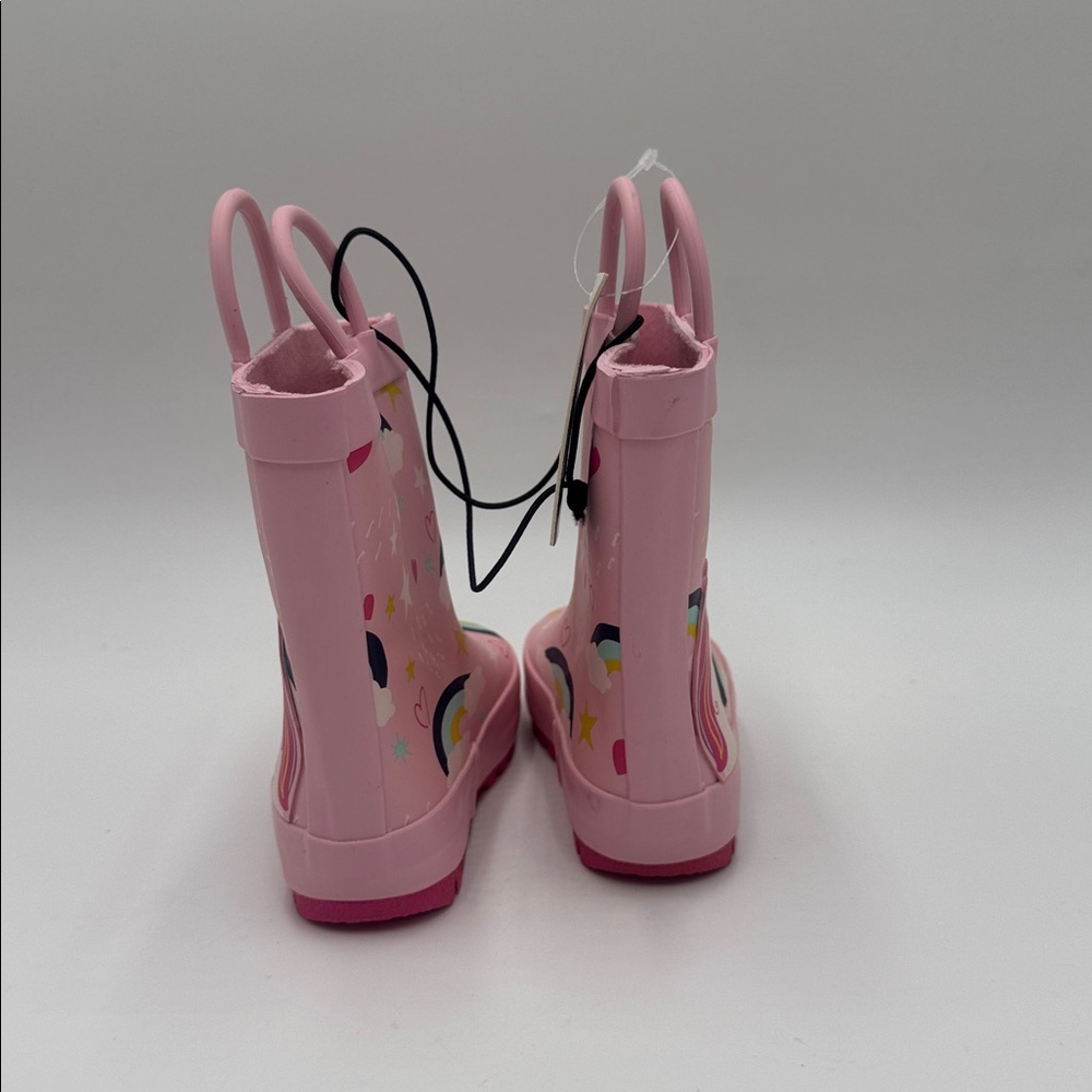 KomfysMe Kids Rain Boots Unicorn Rainbow Pink Toddler Size 5 - Picture 2 of 7
